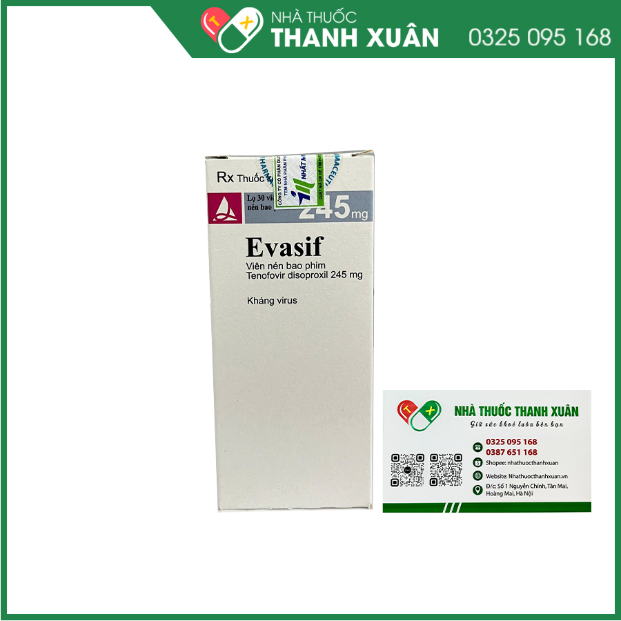 Evasif thuốc điều trị viêm gan B hoặc phối hợp điều trị nhiễm HIV-1 ở người trưởng thành